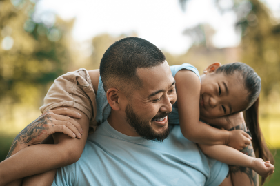 Parent and child sharing a joyful moment