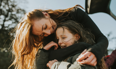Parent and child sharing a tender moment